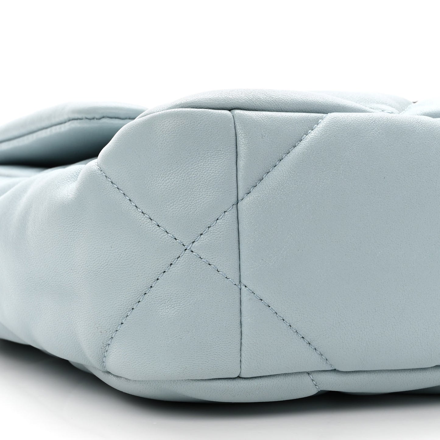 Lambskin Quilted Medium Chanel 19 Flap Light Blue