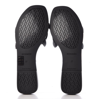 Hermes Rubber Aloha Sandals 37 Black 5 of 8