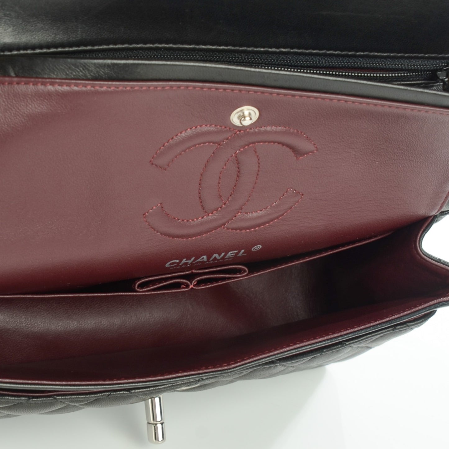 Lambskin Quilted Small Double Flap Black