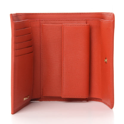 Fendi Zucca Spalmati Vitello Elite Tri-Fold Wallet Tobacco Papavero 5 of 9