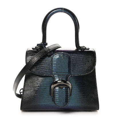 Delvaux Iridescent Lizard Mini Brillant Satchel Black 1 of 10