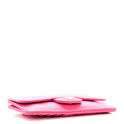 Chanel Caviar Quilted Flap Zip Card Holder Dark Pink 4 of 17