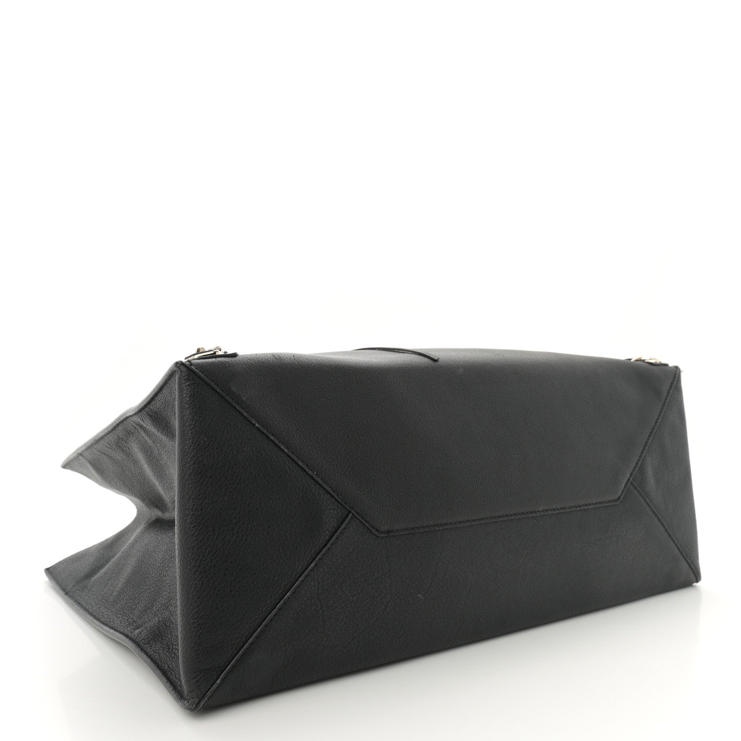 Balenciaga Grained Calfskin Silver Metallic Edge Hardware Papier A4 Tote Black 4 of 14