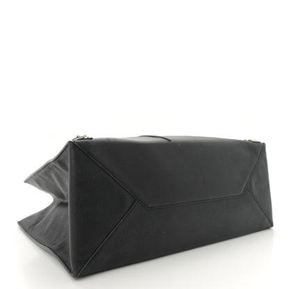 Balenciaga Grained Calfskin Silver Metallic Edge Hardware Papier A4 Tote Black 4 of 14