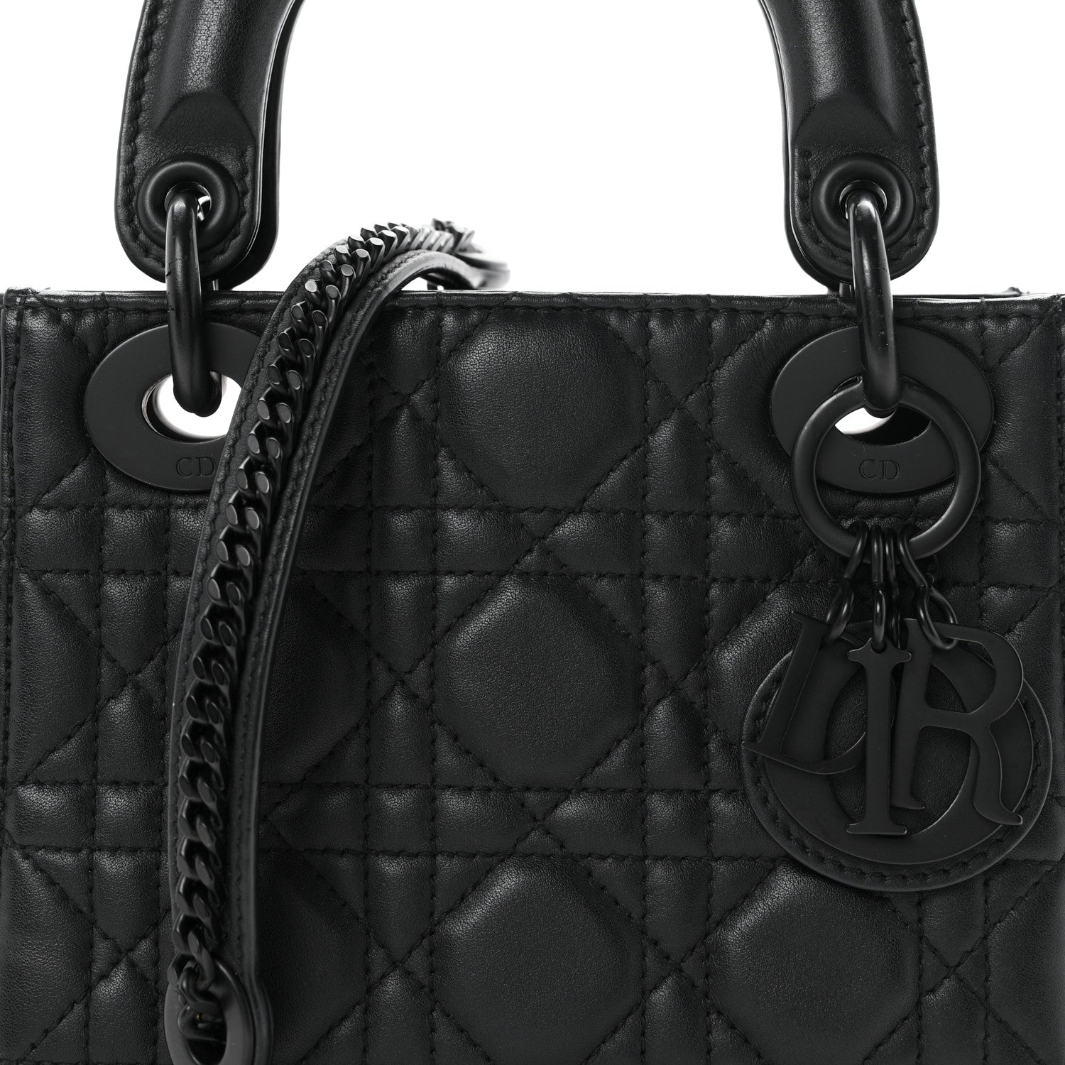 Christian Dior Ultra Matte Calfskin Cannage Mini Lady Dior Black 8 of 10