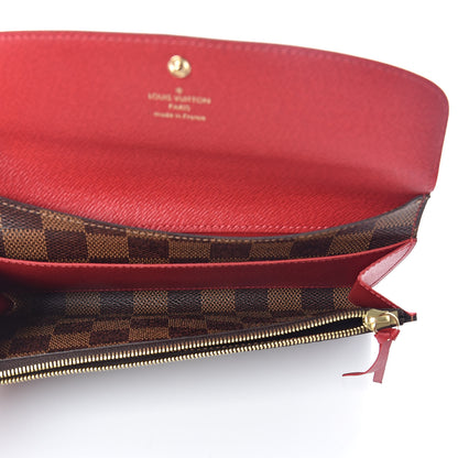 Louis Vuitton Damier Ebene Emilie Wallet Red 5 of 8