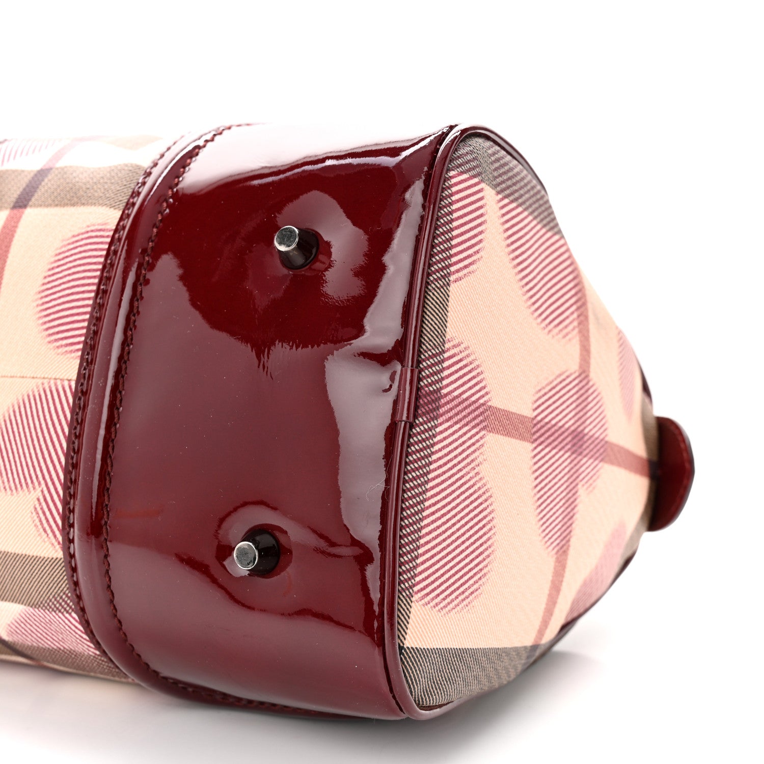 Burberry Nova Check Heart Small Chester Bowling Bag Berry Red 10 of 10
