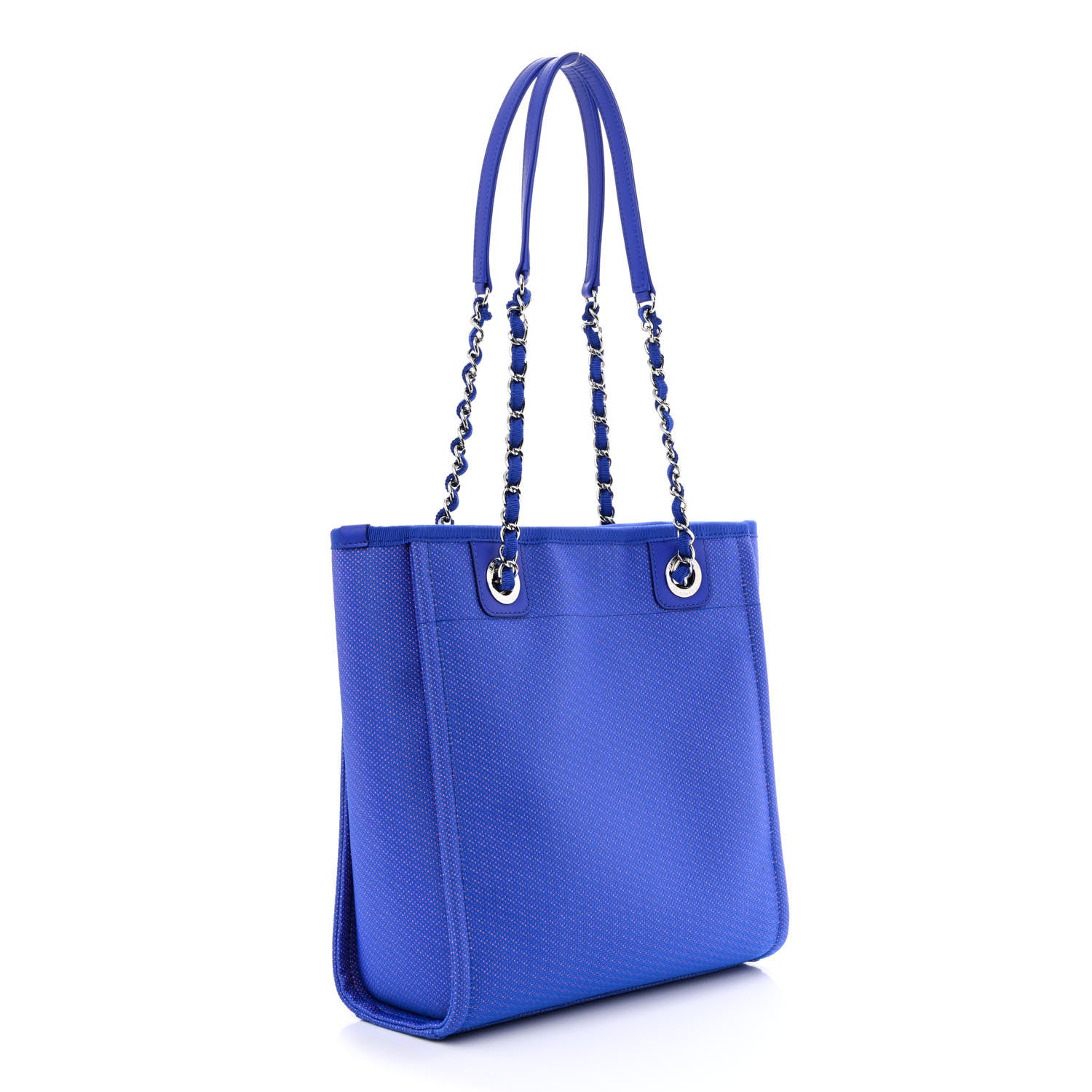 Chanel Mixed Fibers Mini Deauville Tote Blue Orange 3 of 10