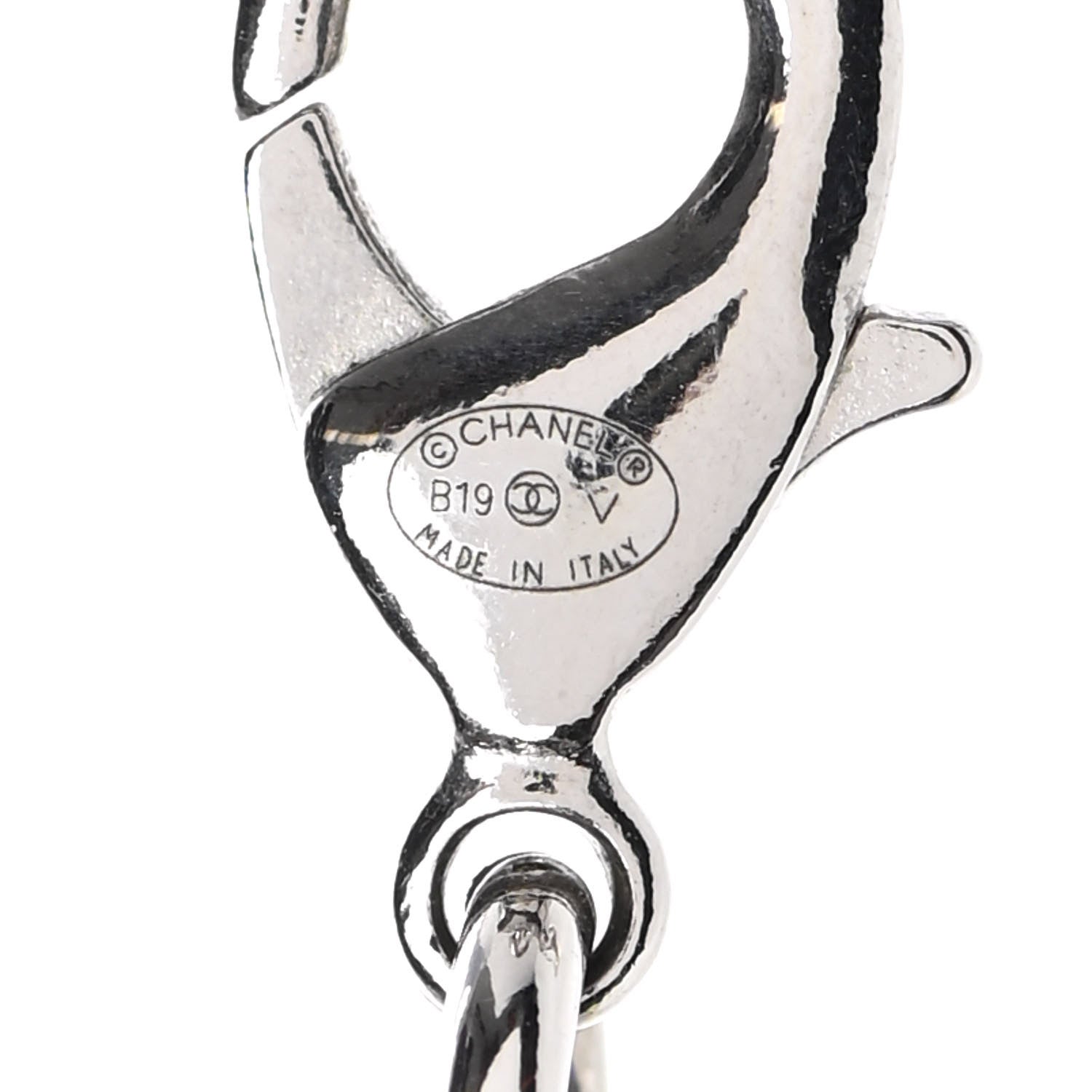 Chanel Graduated Pearl Crystal CC Long Necklace Silver 5 of 6