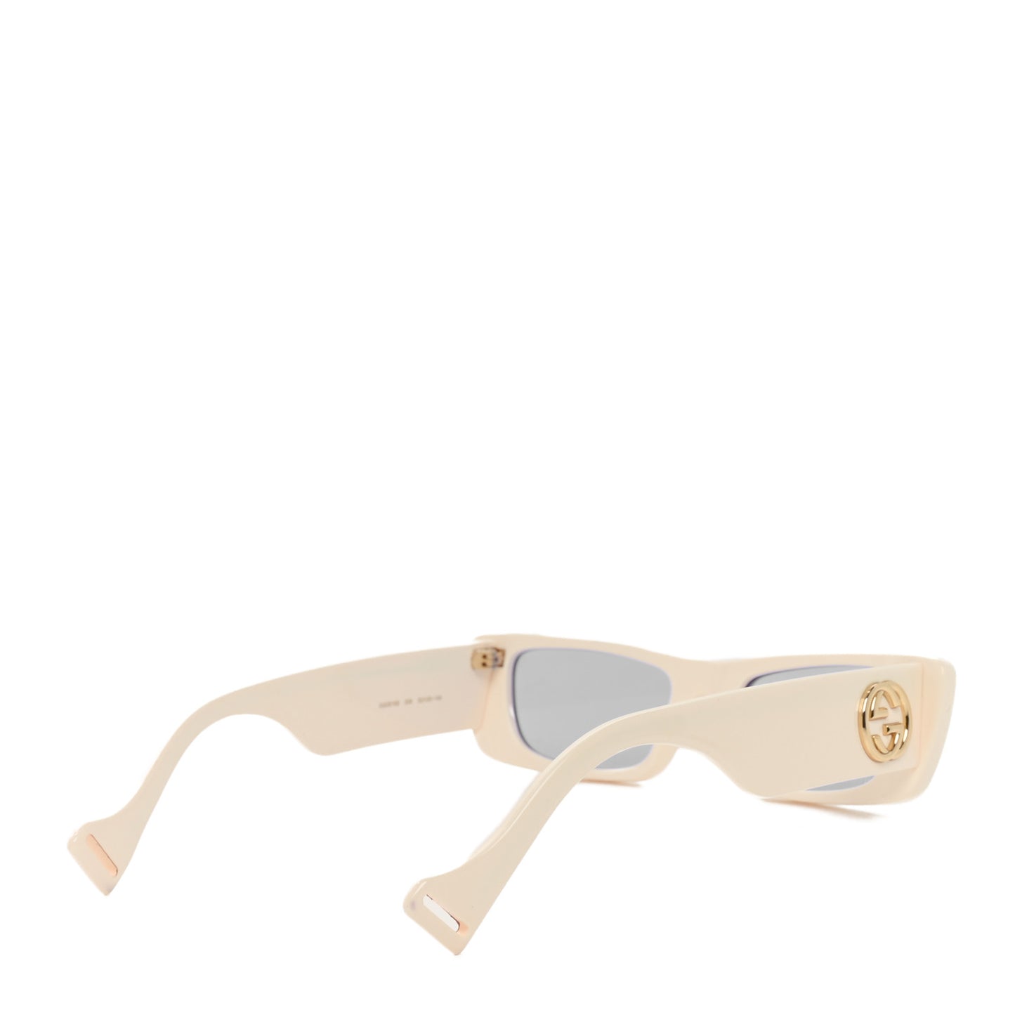 Acetate Rectangular Crystal Sunglasses GG0516S White