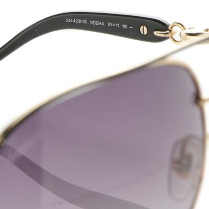 Gucci Aviator Crystal Marina Chain Sunglasses 4230/N/S Gold 5 of 10