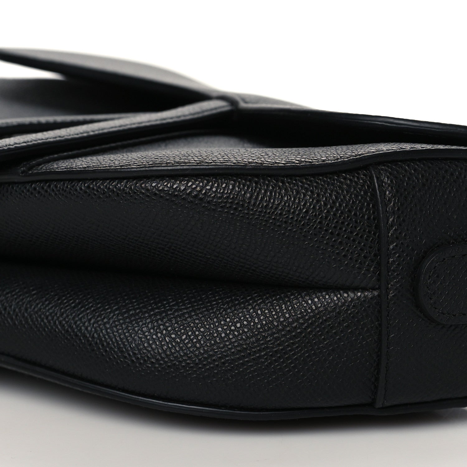 Christian Dior Grained Calfskin Saddle Bag With Strap Black 9 of 10