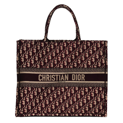 Christian Dior Oblique Large Book Tote Burgundy Multicolor 1 of 13