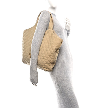 Saint Laurent Nubuck Suede Quilted Maxi Icare Shopping Tote Safari Beige 2 of 11