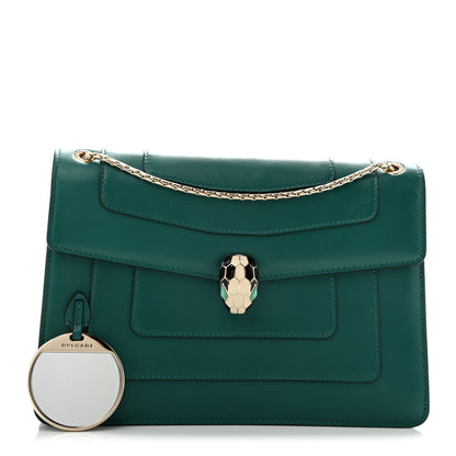 Bulgari Calfskin Serpenti Forever Shoulder Bag Emerald Green 3 of 12