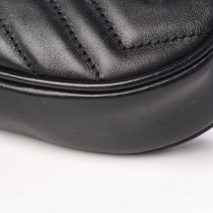 Gucci Calfskin Matelasse GG Marmont Belt Bag 95 38 Black 10 of 12