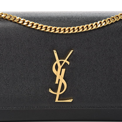 Saint Laurent Grain De Poudre Medium Classic Monogram Kate Satchel Black 7 of 9