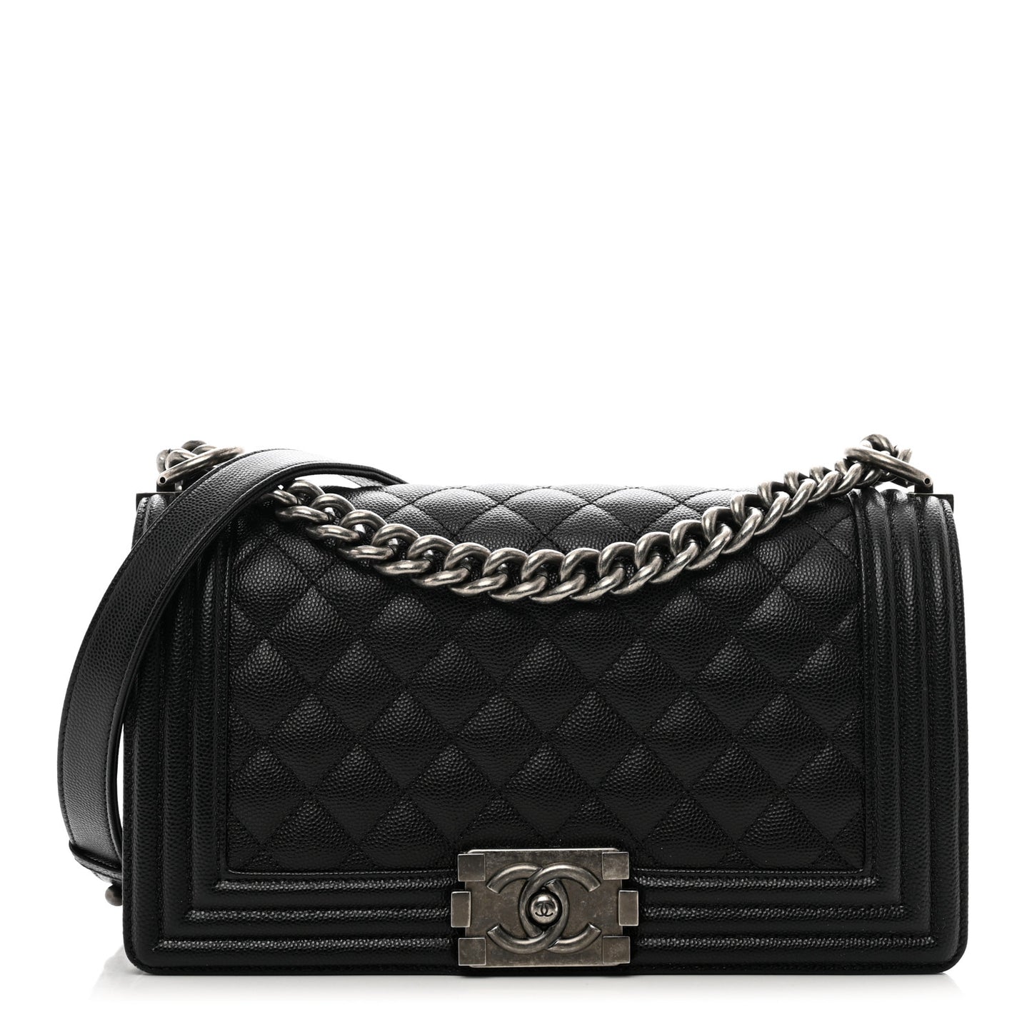 Caviar Quilted Medium Boy Flap Black