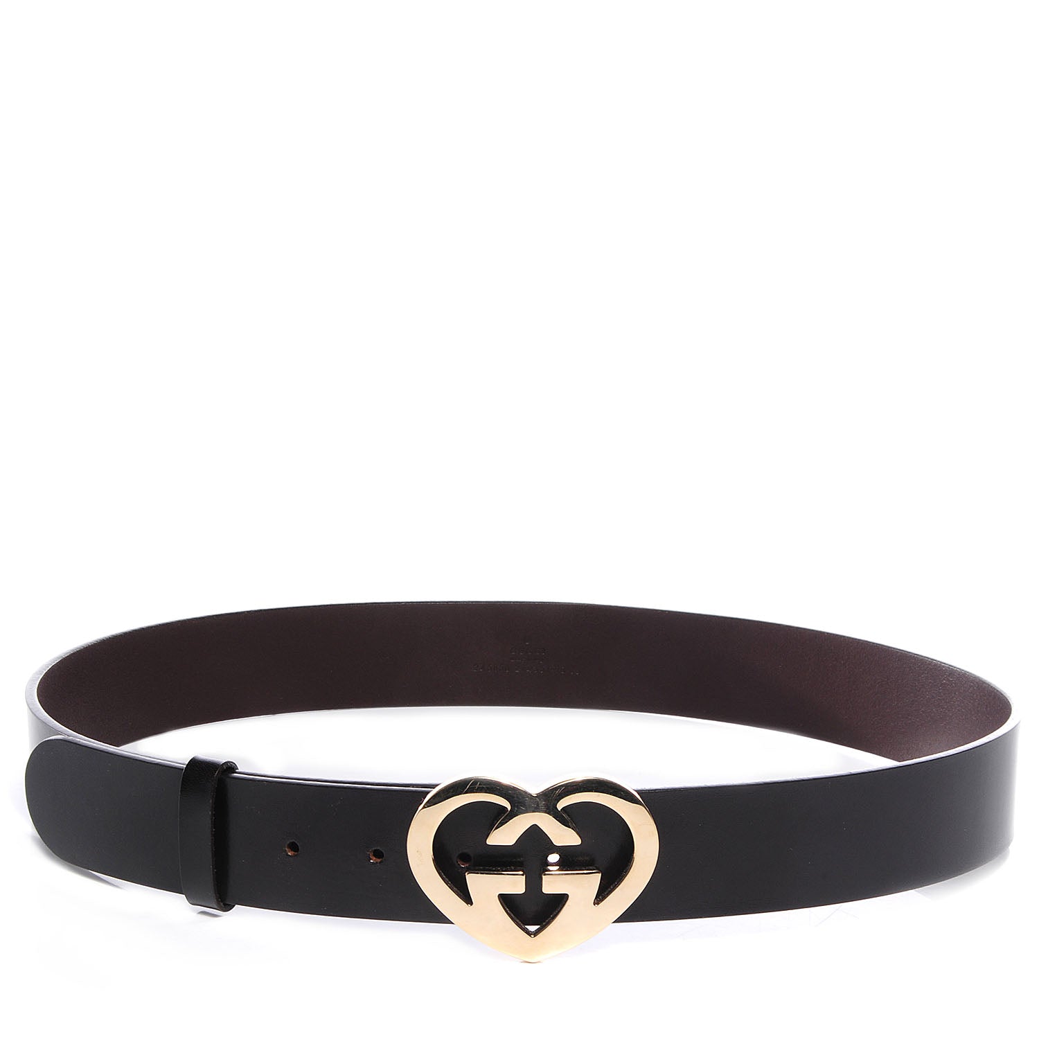 Gucci Leather Heart GG Lovely Belt 90 36 Cocoa 1 of 5
