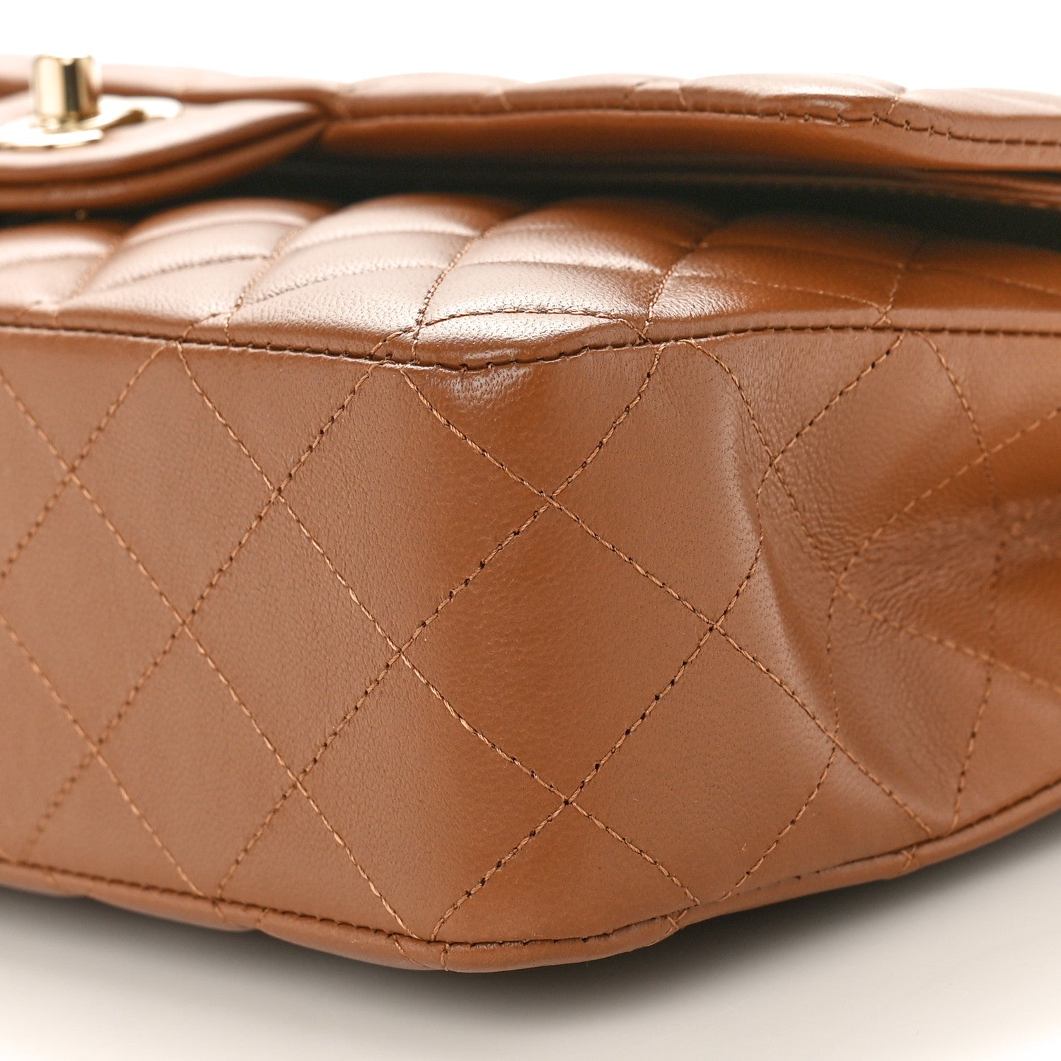 Chanel Lambskin Quilted Medium Double Flap Brown 10 of 11