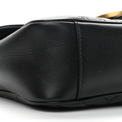 Gucci Calfskin Matelasse Small GG Marmont Shoulder Bag Black 9 of 12