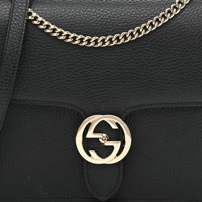 Gucci Dollar Calfskin Interlocking G Shoulder Bag Black 8 of 11