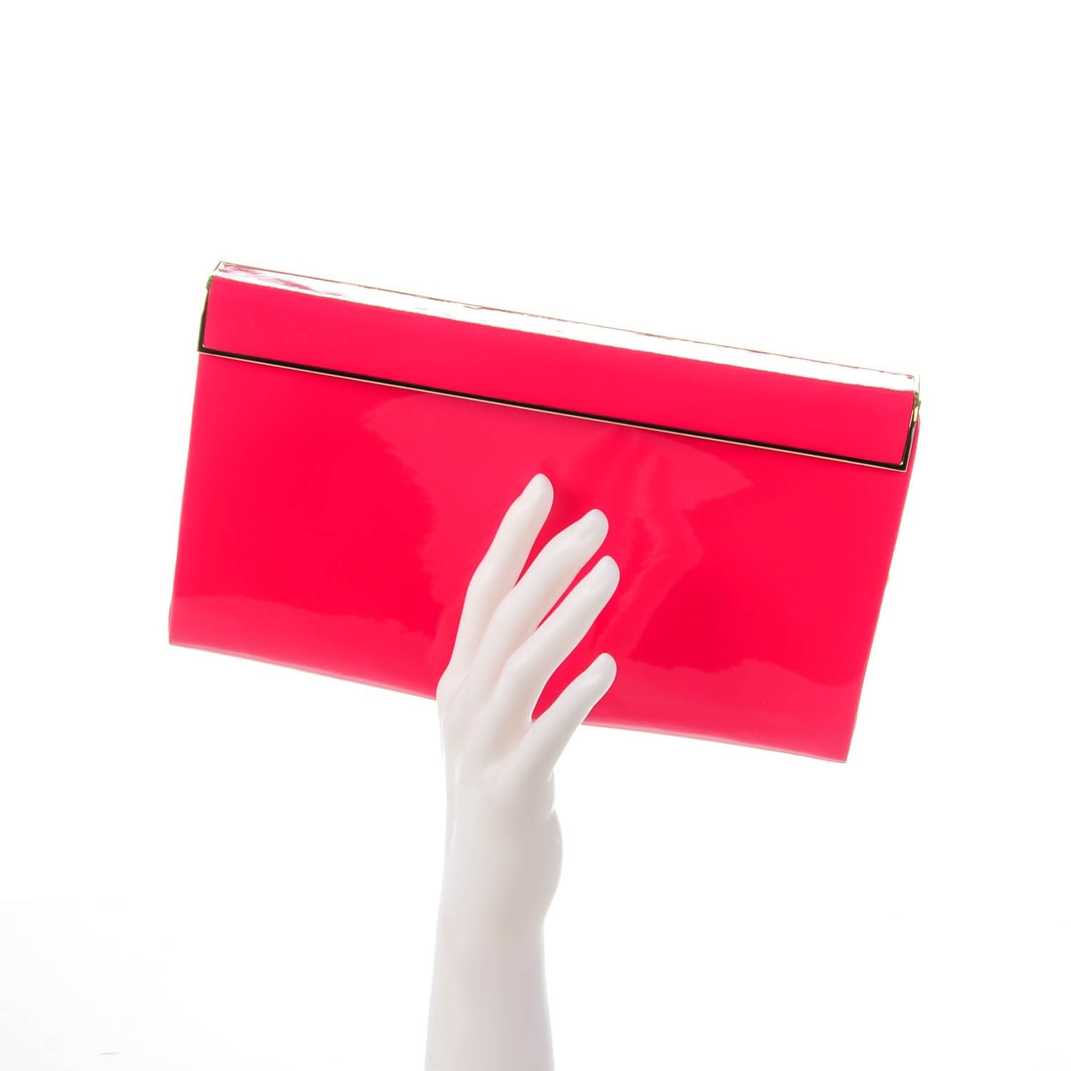 Jimmy Choo Patent Cayla Clutch Pink 2 of 7