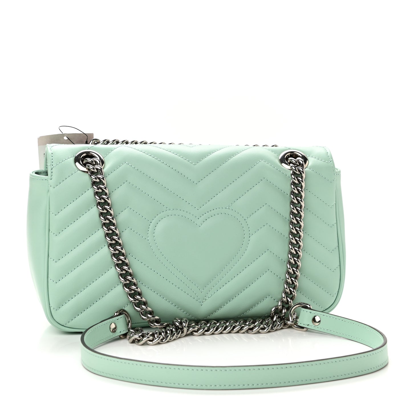 Calfskin Matelasse Small GG Marmont Shoulder Bag Water Green