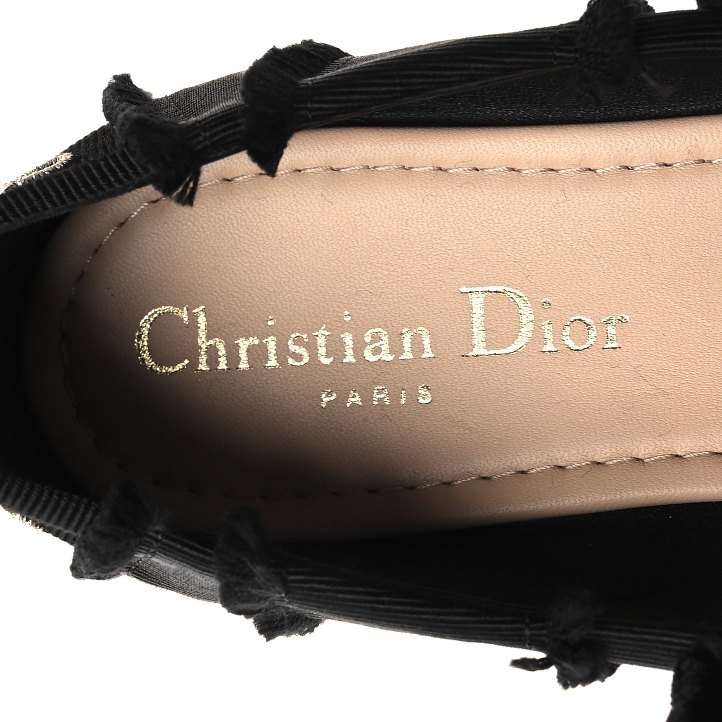 Grosgrain Fringe Songe Ballet Flats 37 Black