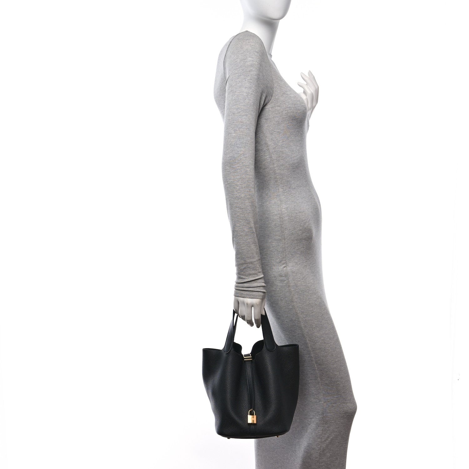 Hermes Taurillon Clemence Picotin Lock 22 MM Black 2 of 13