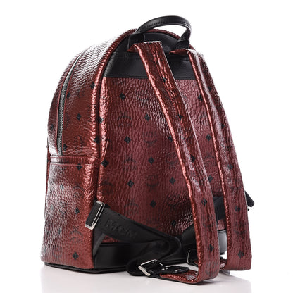 MCM Metallic Visetos Small Stark Backpack Scooter Red 3 of 9
