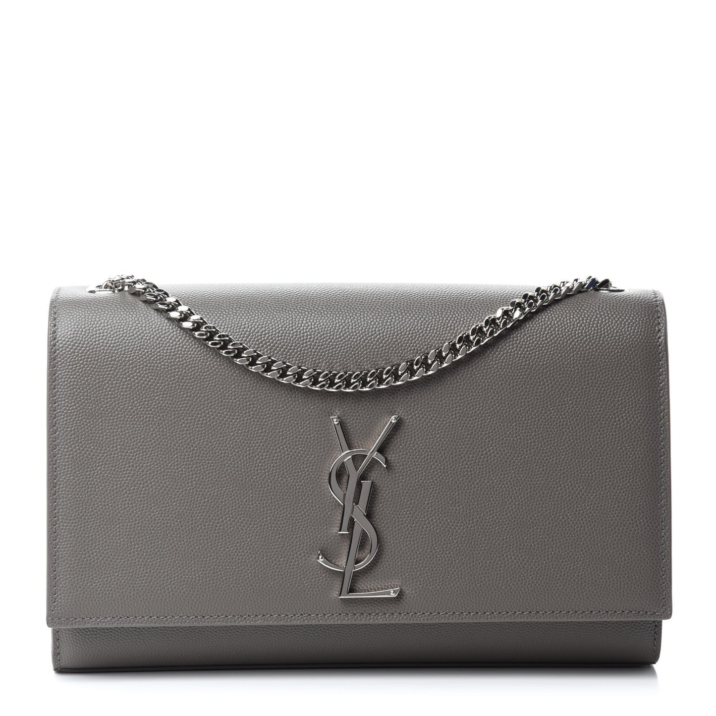 Grain De Poudre Medium Classic Monogram Kate Satchel Earth Grey