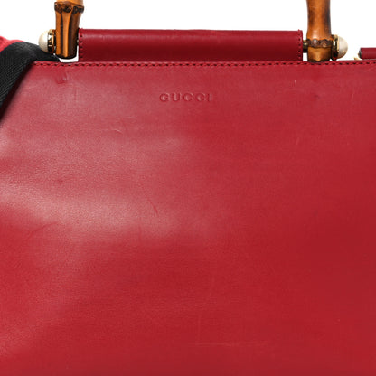 Gucci Nappa Bamboo Web Small Nymphaea Top Handle Bag Hibiscus Red 8 of 18