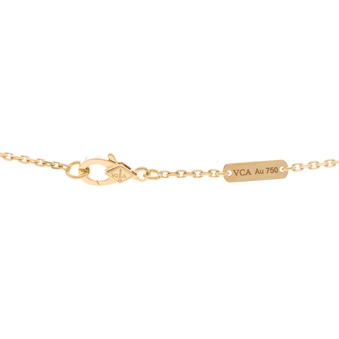 18K Yellow Gold Guilloche Vintage Alhambra Pendant Necklace