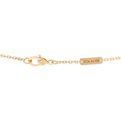 Van Cleef & Arpels 18K Yellow Gold Guilloche Vintage Alhambra Pendant Necklace 4 of 5