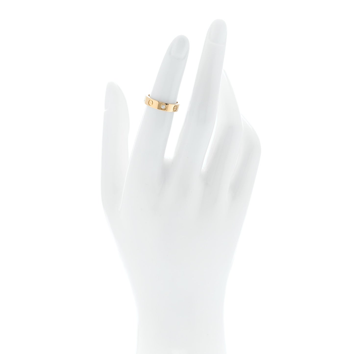 18K Yellow Gold Diamond 4mm LOVE Wedding Band Ring 47 4