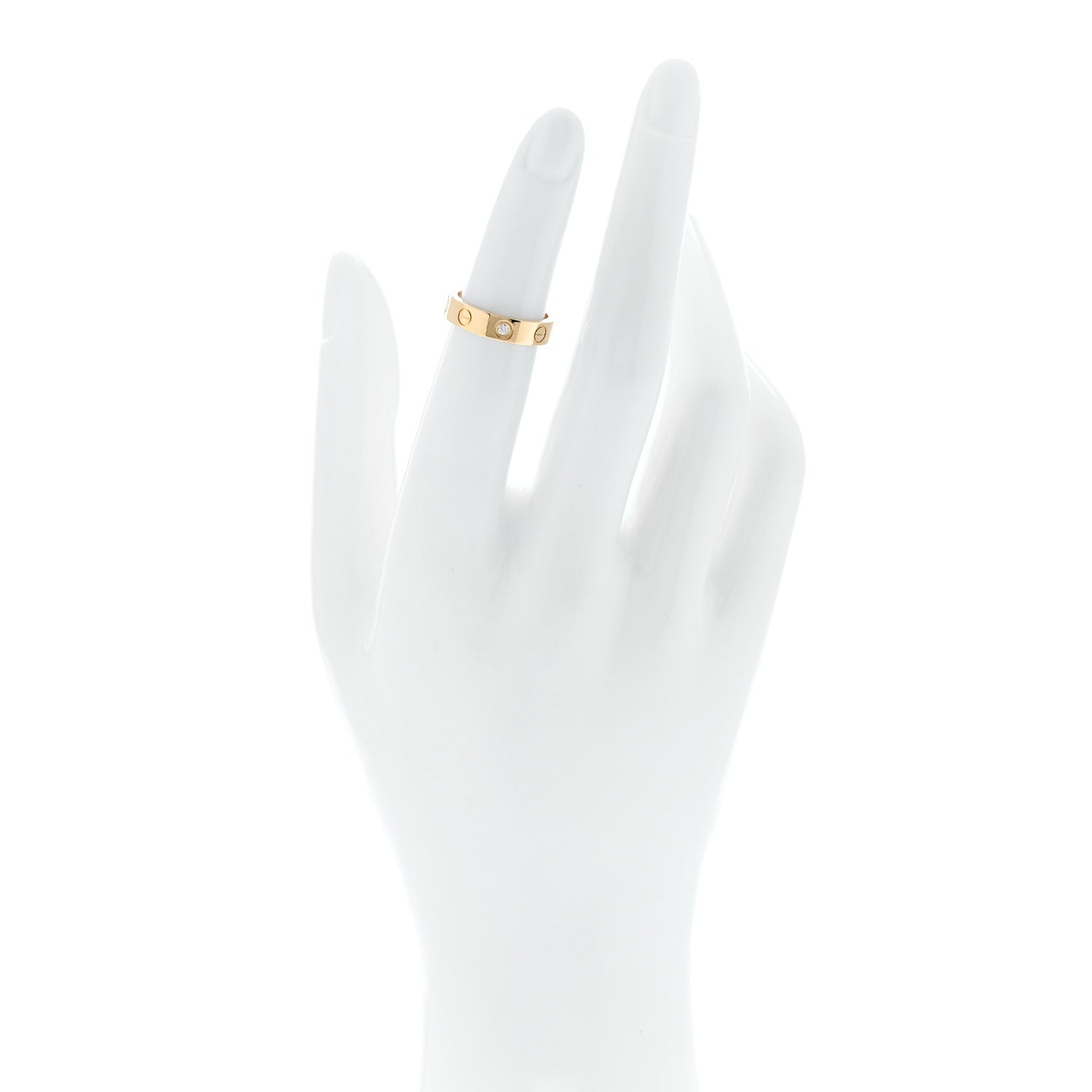 Cartier 18K Yellow Gold Diamond 4mm LOVE Wedding Band Ring 47 4 2 of 5
