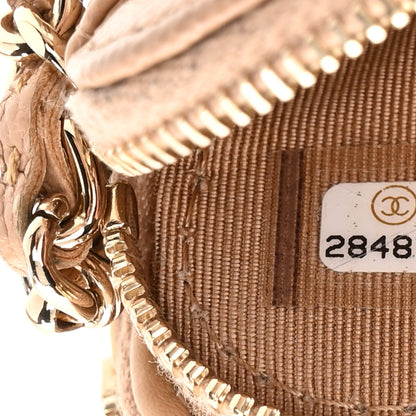 Chanel Caviar Quilted Small Clutch With Chain Beige 10 of 14