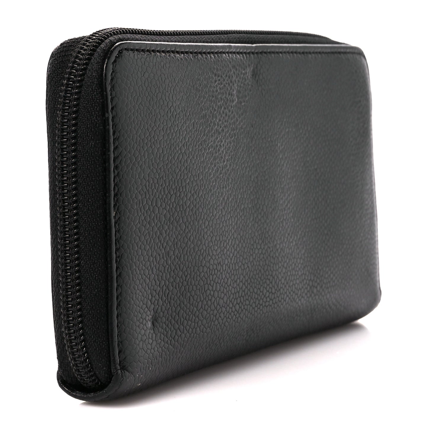 Caviar Large Timeless CC Zip Around Wallet Black