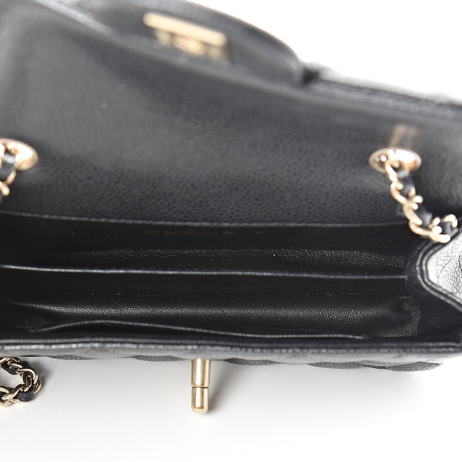 Chanel Metallic Caviar Quilted Extra Mini Flap Black 5 of 12