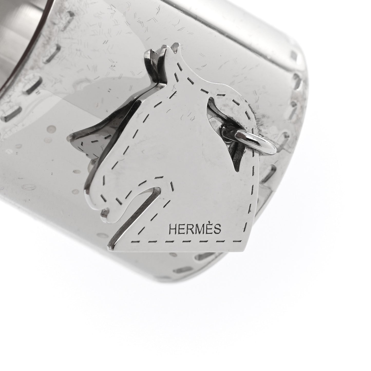 Palladium Tete de Cheval Horse Charm Scarf Ring