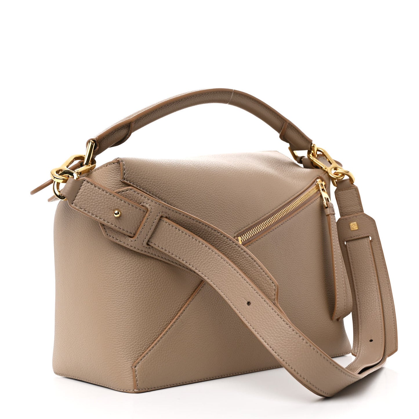 Soft Grained Calfskin Medium Puzzle Edge Bag Sand