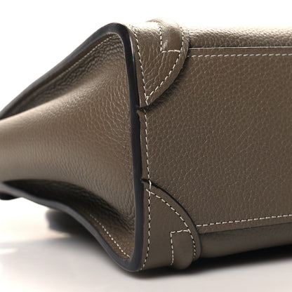 Celine Drummed Calfskin Nano Luggage Souris 9 of 10