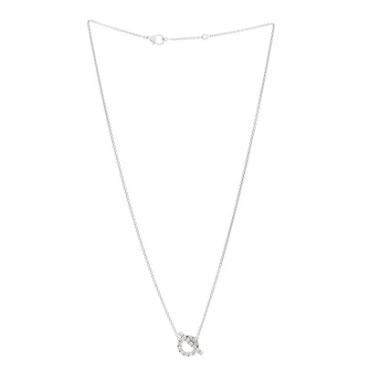 Hermes 18K White Gold Diamond Finesse Pendant Necklace 3 of 5
