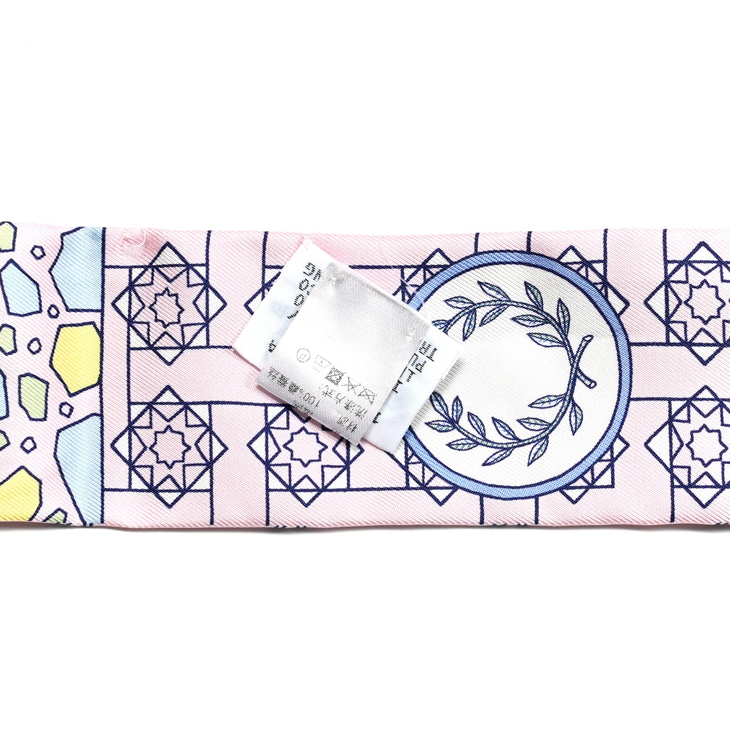 Hermes Silk La Danse Des Amazones Twilly Rose Pale Bleu Jaune 4 of 4