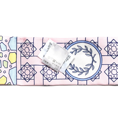Hermes Silk La Danse Des Amazones Twilly Rose Pale Bleu Jaune 4 of 4