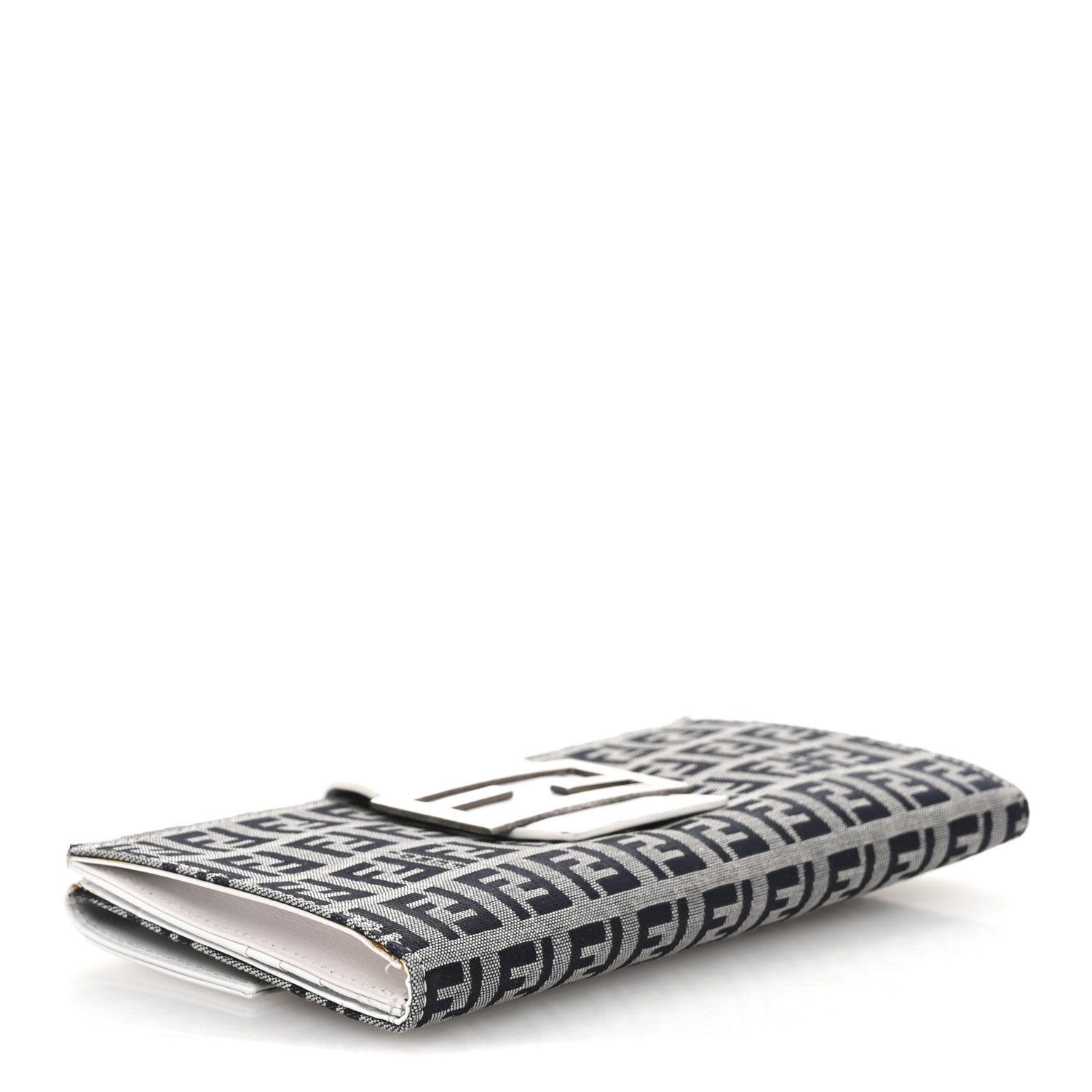 Fendi Zucchino Forever Continental Wallet Navy White 4 of 10