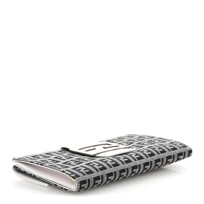 Fendi Zucchino Forever Continental Wallet Navy White 4 of 10
