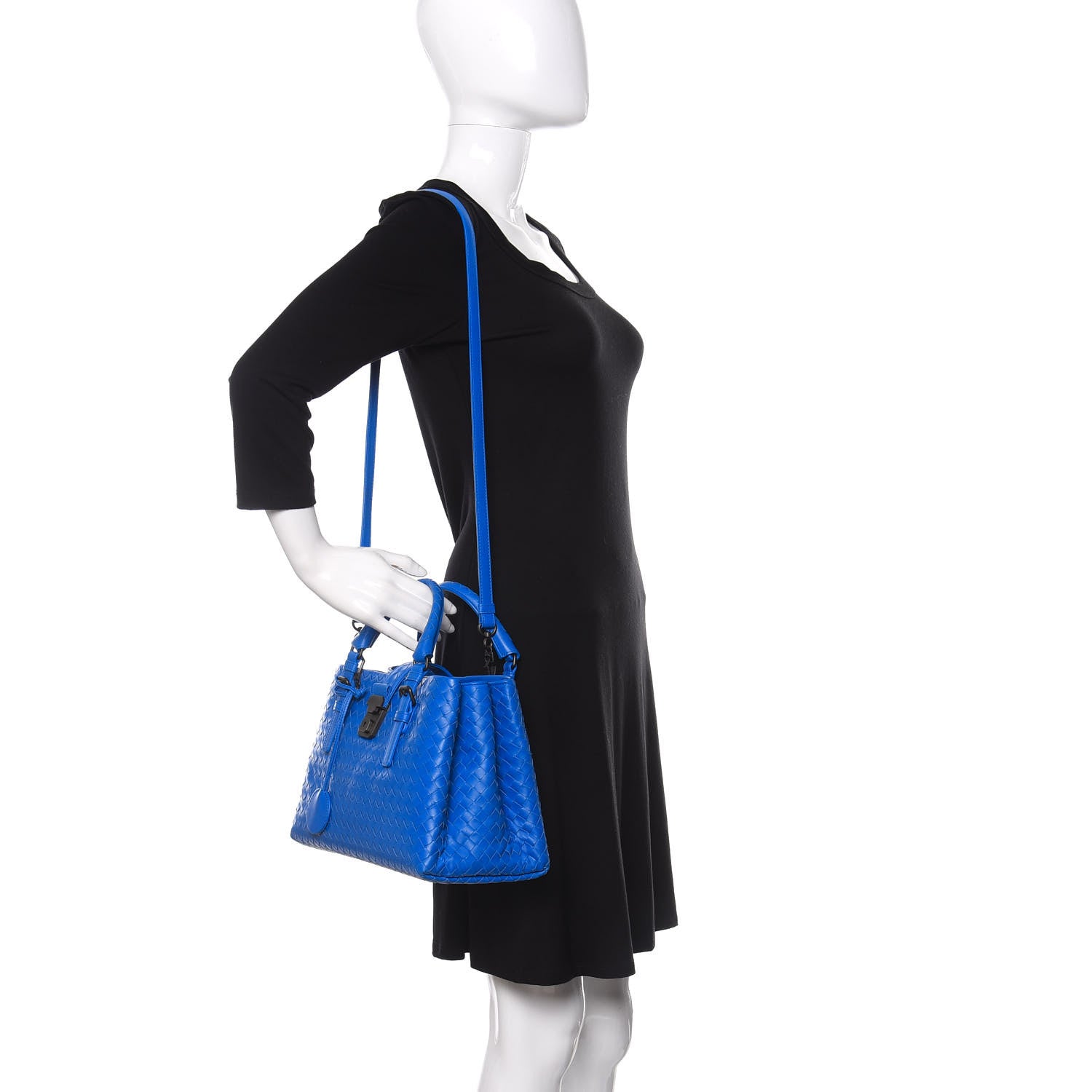 Bottega Veneta Light Calf Intrecciato Small Roma Signal Blue 2 of 12