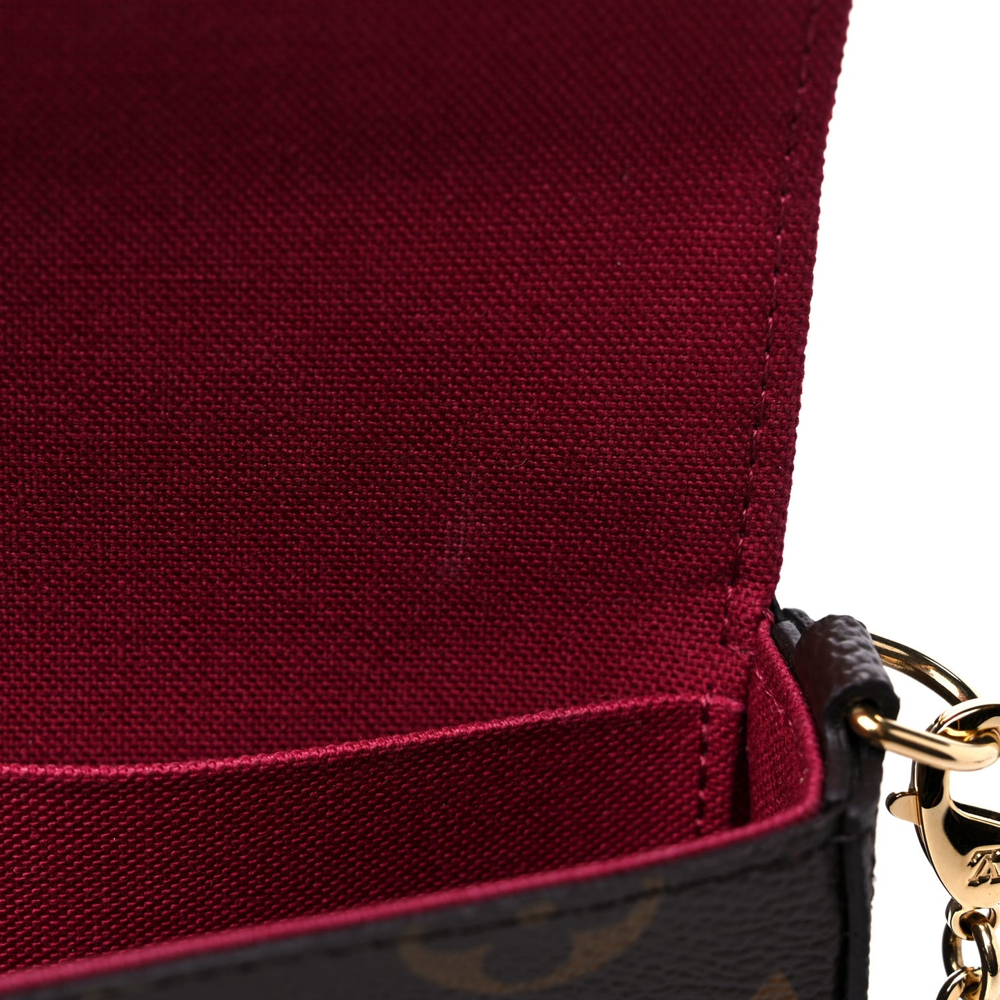Monogram Pochette Felicie Chain Wallet Fuchsia